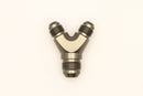 DeatschWerks 6AN Male Flare + 6AN Male Flare to 8AN Male Flare Y Block Fitting