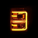 ANZO 11-16 Ford F-250/F-350/F-450 Projector Headlights w/ Plank Style Switchback Chrome w/Amber