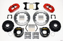 Wilwood Narrow Superlite 4R Rear P-Brk Kit 12.88in Red Chevy 12 Bolt-Spec 3.15in Bearing