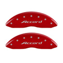MGP 4 Caliper Covers Engraved Front Accord Engraved Rear Accord Red finish silver ch