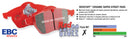 EBC 08-09 Buick Allure (Canada) 5.3 Redstuff Rear Brake Pads