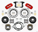 Wilwood AERO4 Rear Kit 14.00 Drilled Red 2005-2014 Mustang w/ BMR Suspn. w/Lines