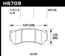 Hawk Performance Alcon Mono 6, Model 4497 DTC-70 Race Brake Pads